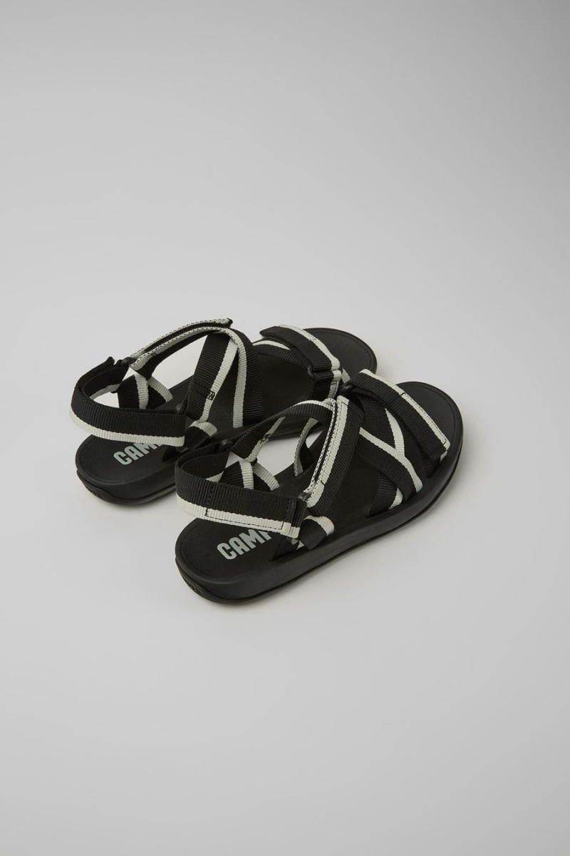 Black Men's Camper Match Recycled Pet Sandals | 5139802-EU