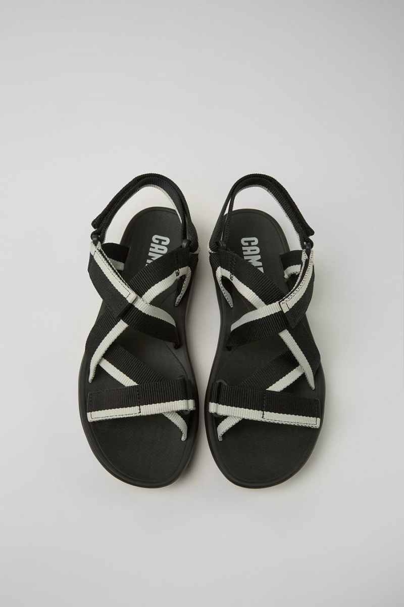 Black Men's Camper Match Recycled Pet Sandals | 5139802-EU