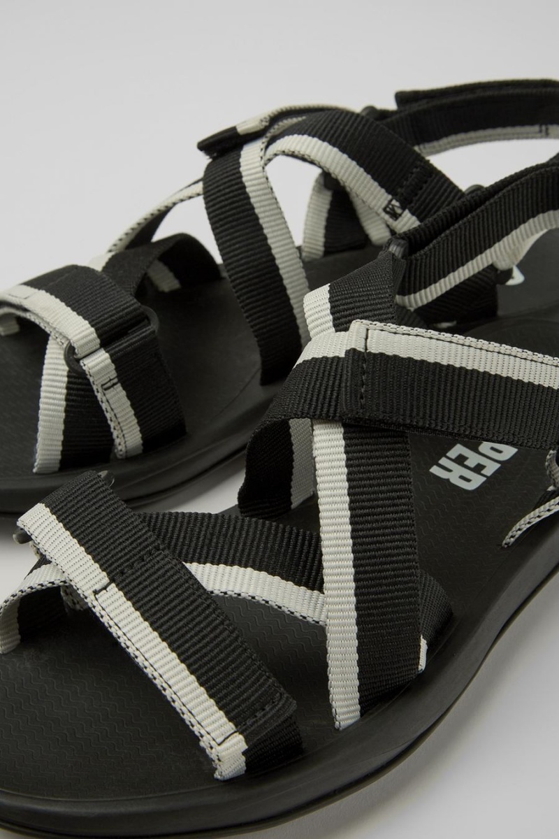 Black Men's Camper Match Recycled Pet Sandals | 5139802-EU