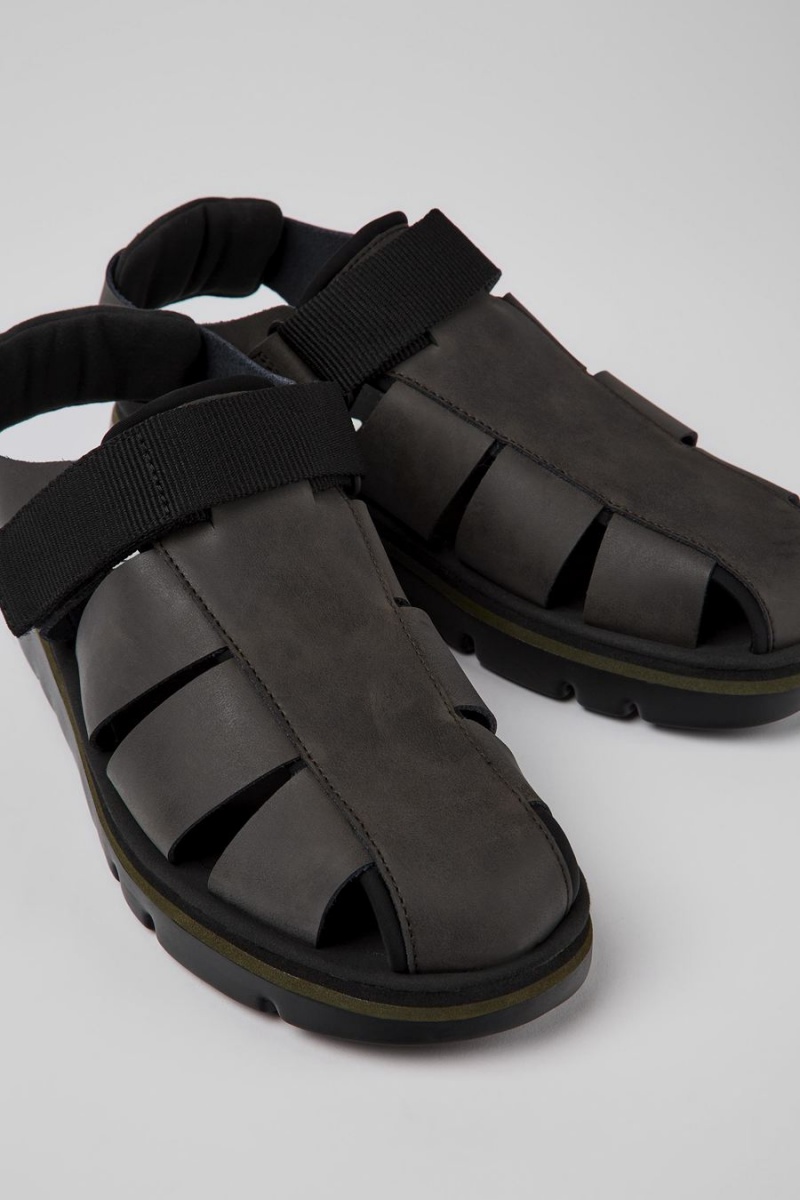 Black Men's Camper Oruga Sandals | 3495871-FW