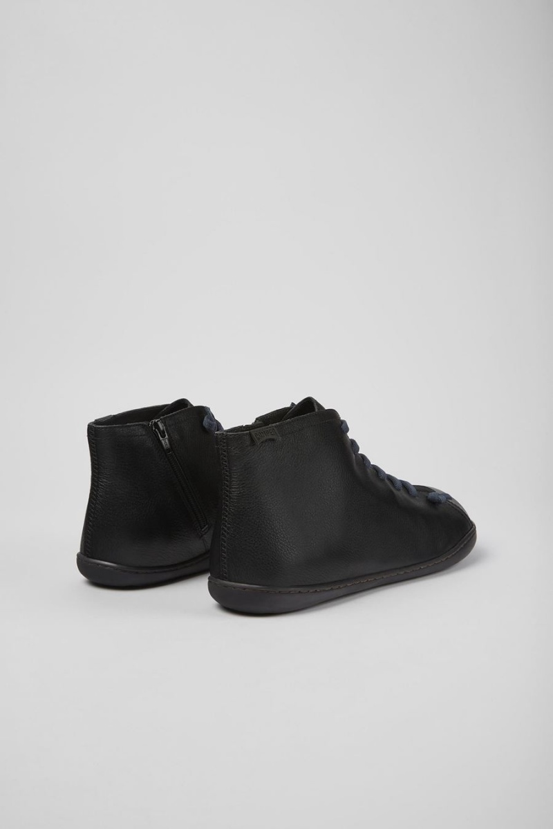 Black Men's Camper Peu Leather Ankle Boots | 1058436-QC