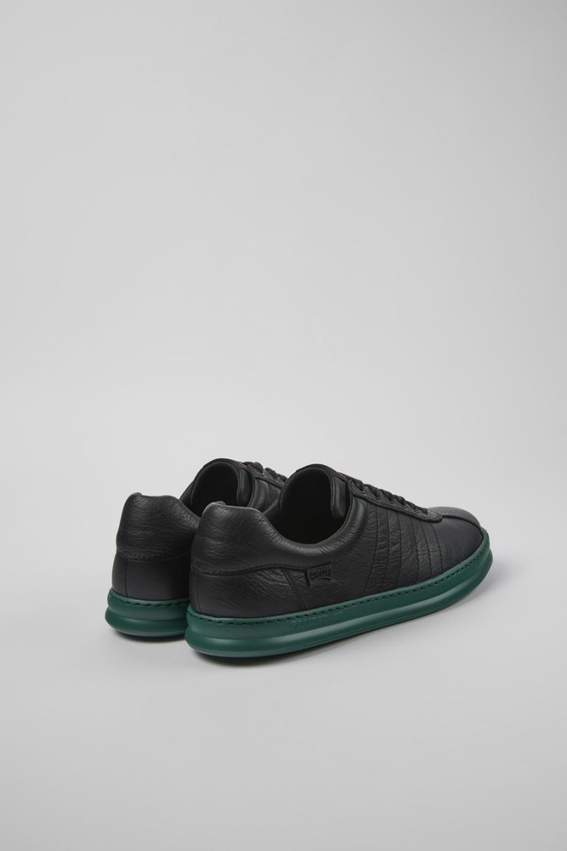 Black Men's Camper Runner Leather Sneakers | 4250789-AE