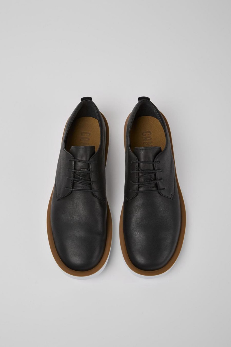 Black Men's Camper Wagon Leather Sneakers | 4280517-PS