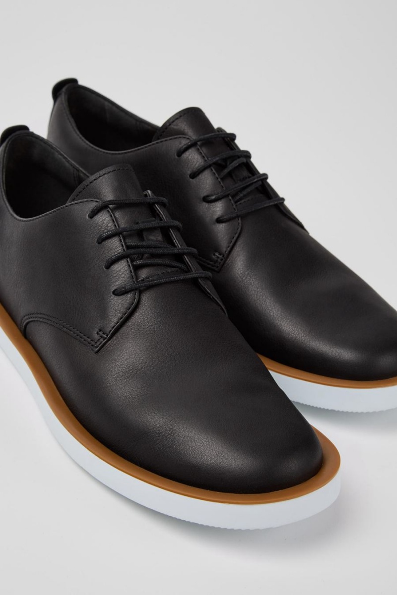 Black Men's Camper Wagon Leather Sneakers | 4280517-PS