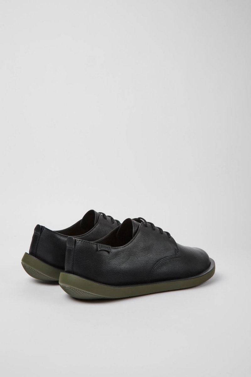 Black Men's Camper Wagon Leather Sneakers | 5180746-ES