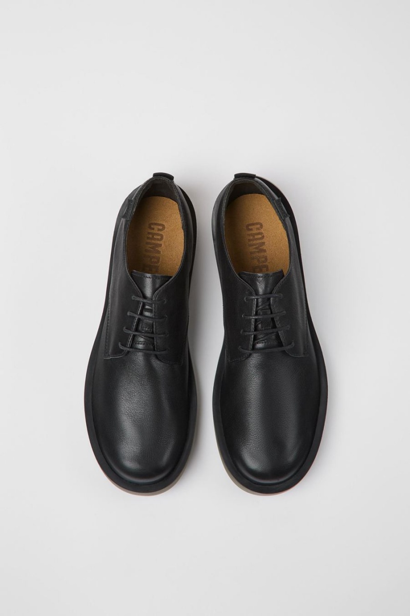 Black Men's Camper Wagon Leather Sneakers | 5180746-ES