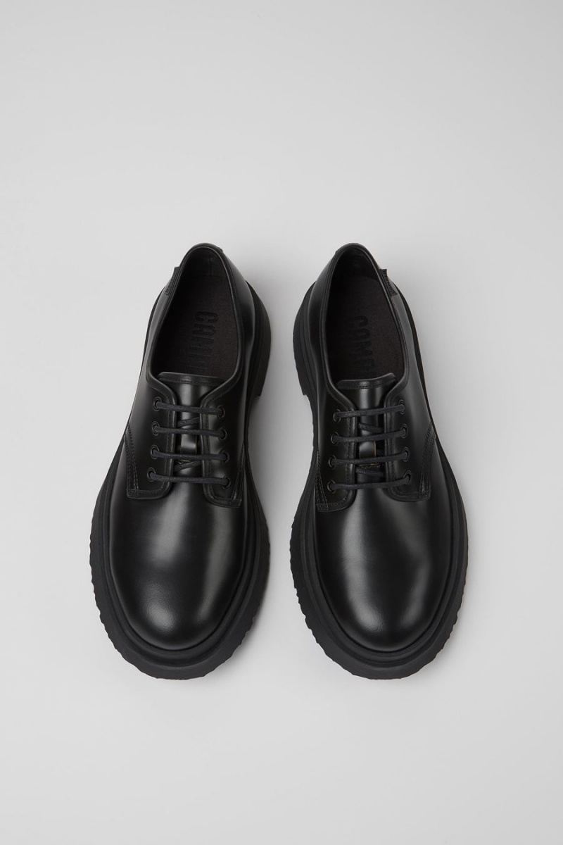 Black Men's Camper Walden Leather Lace-up Sneakers | 6392870-JP