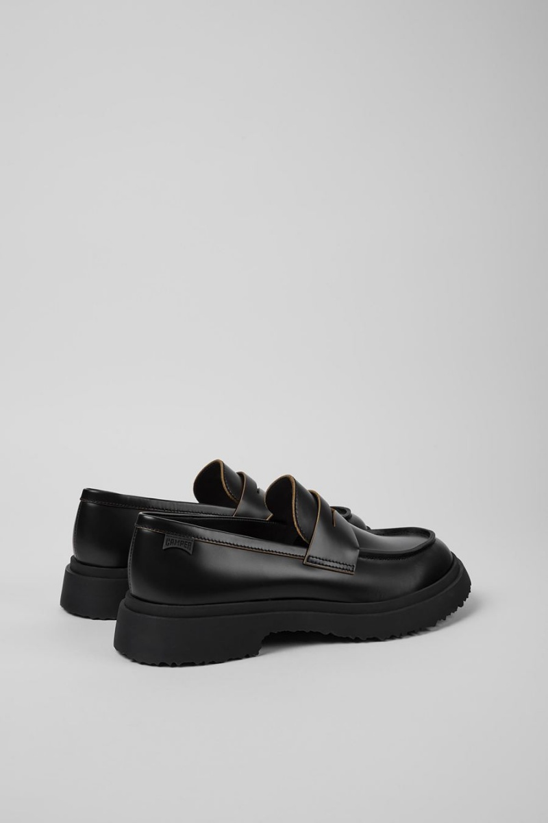 Black Men's Camper Walden Leather Loafers | 8017265-EJ