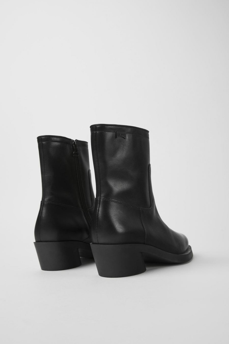 Black Women's Camper Bonnie Leather Boots | 6823754-KE