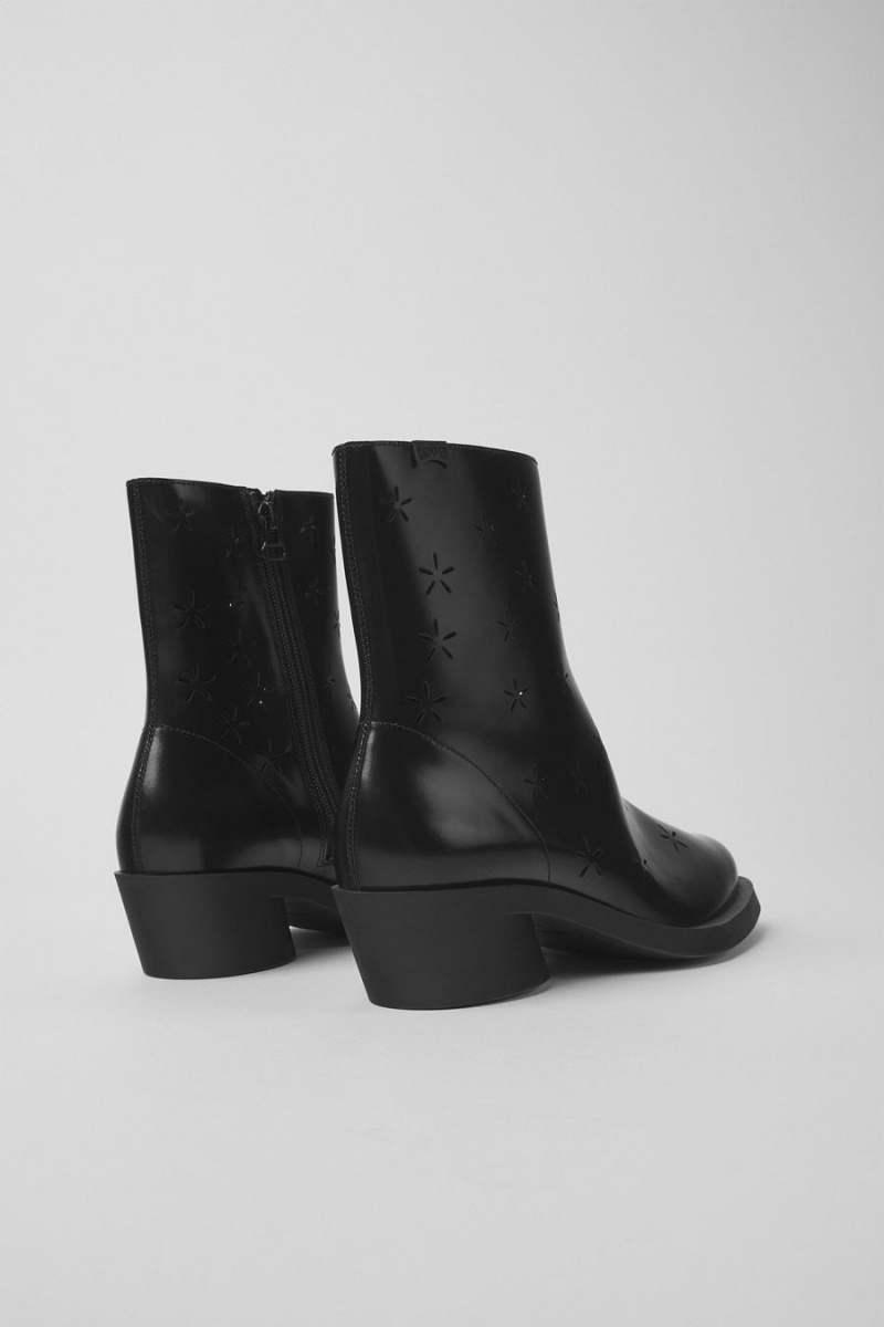 Black Women's Camper Bonnie Leather Boots | 3724560-XQ