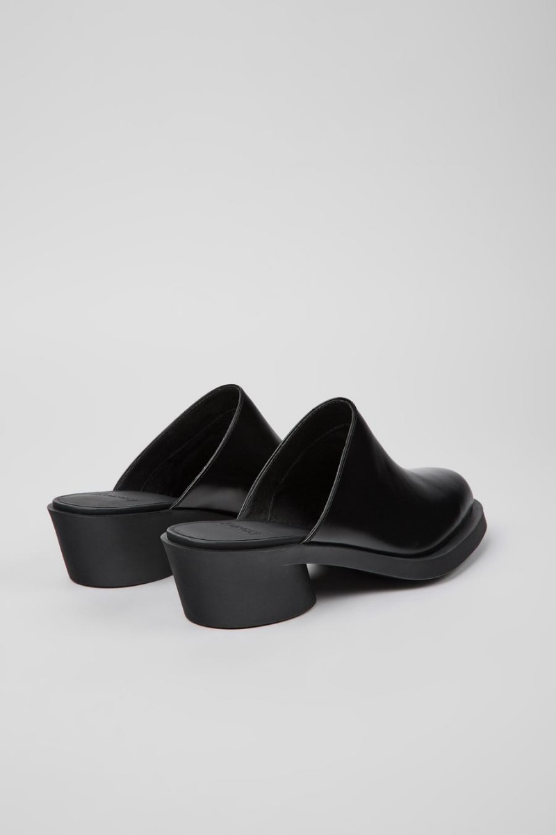 Black Women's Camper Bonnie Leather Mules Sandals | 0896315-ZX