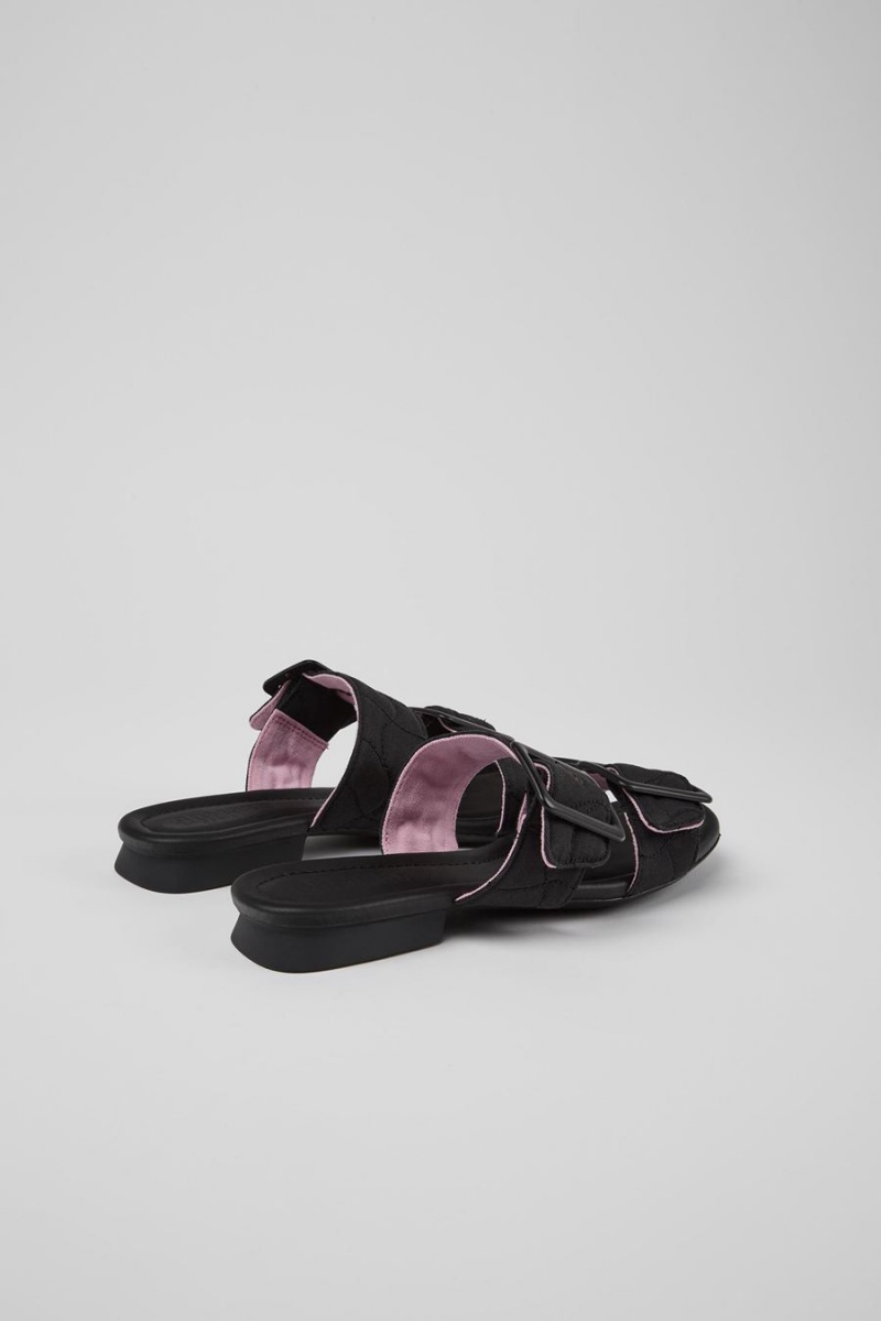 Black Women's Camper Casi Myra Recycled Pet Sandals | 1378506-OZ