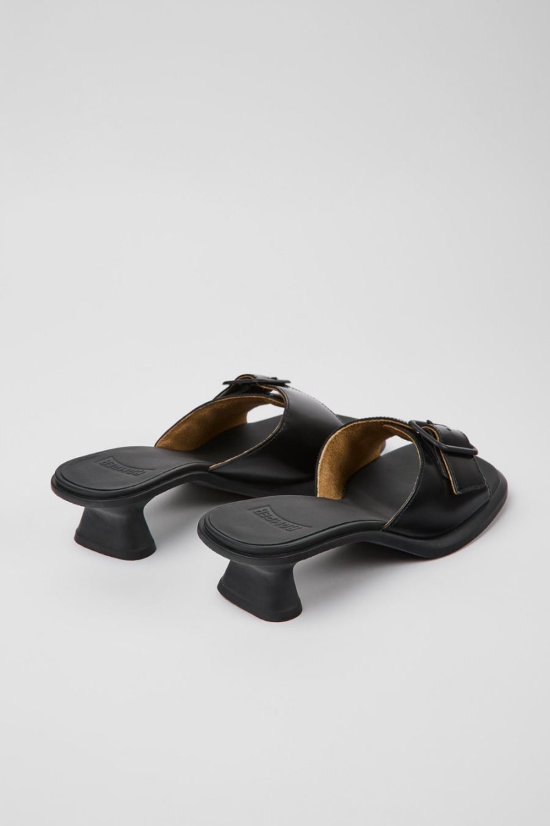 Black Women's Camper Dina Leather Sandals | 8401259-IT