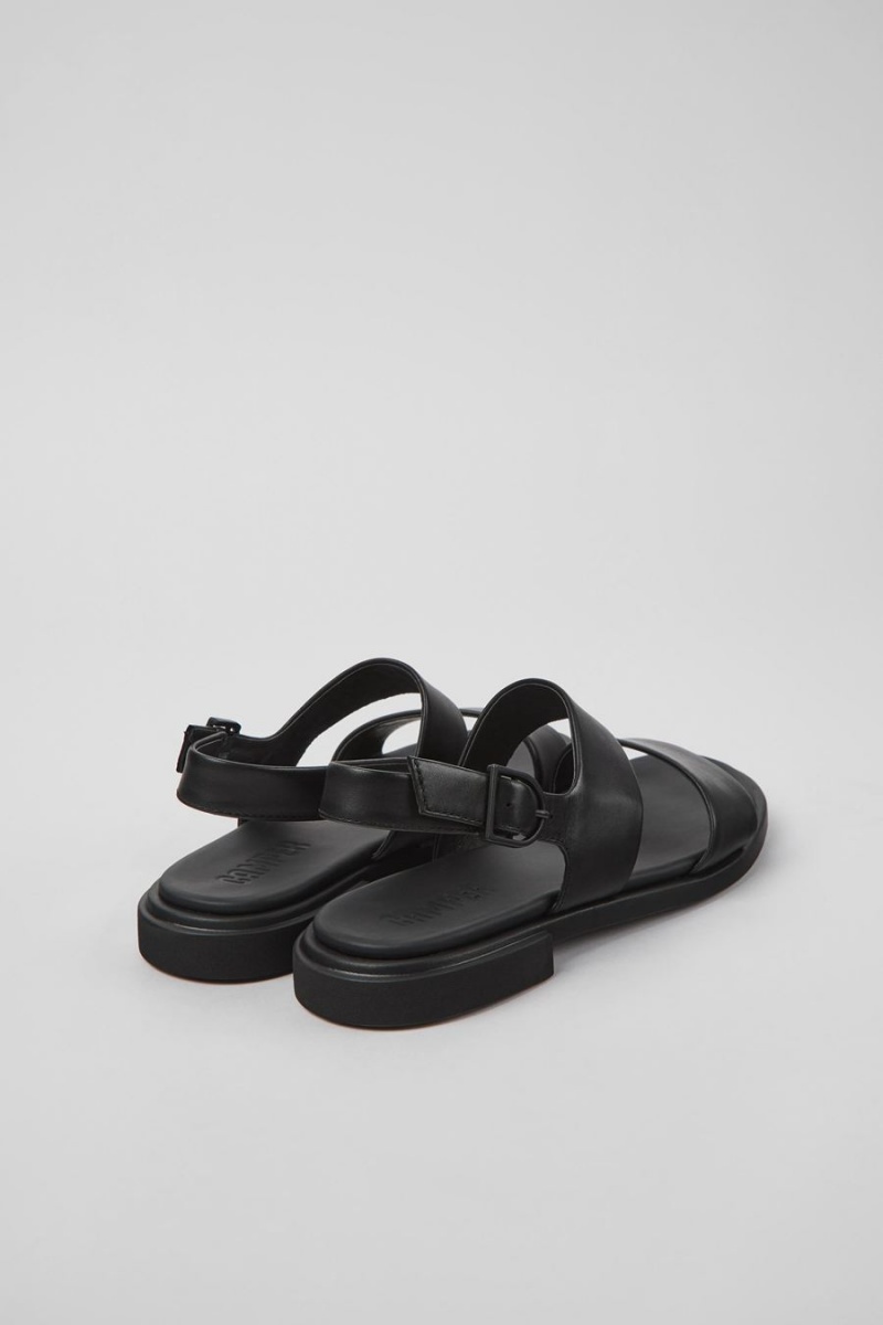 Black Women's Camper Edy Leather Sandals | 1643279-JC