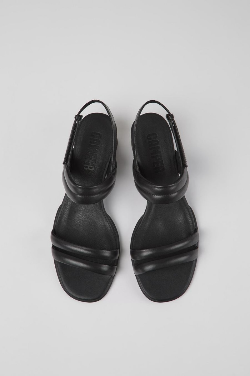 Black Women's Camper Katie Leather Sandals | 2367958-FU