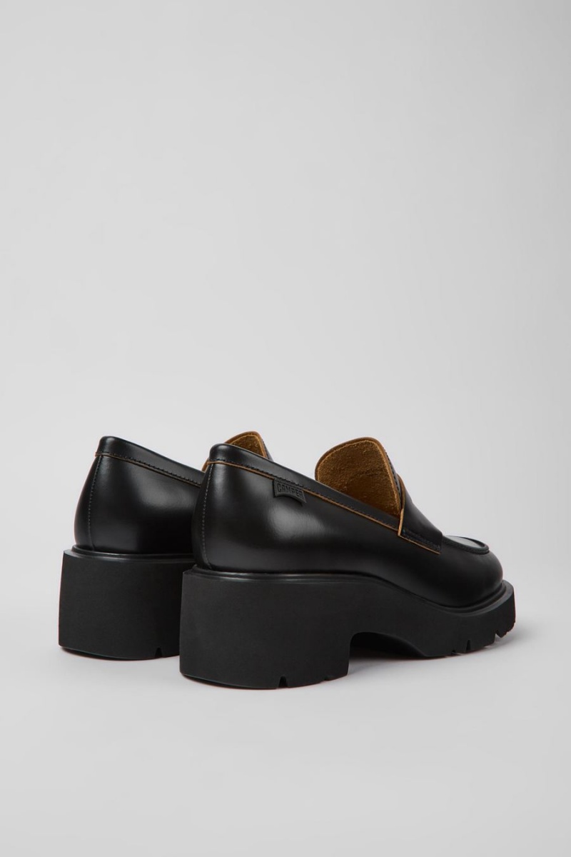 Black Women's Camper Milah Leather Loafers | 3752940-OD