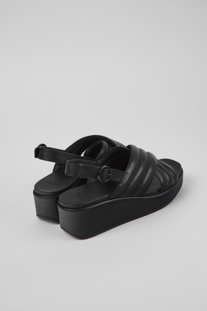 Black Women's Camper Misia Leather Sandals | 6243719-ED