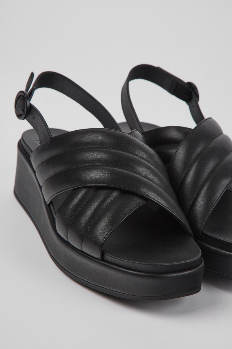 Black Women's Camper Misia Leather Sandals | 6243719-ED