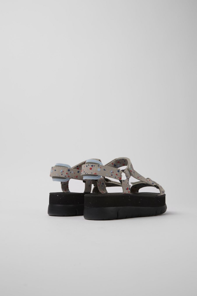 Black Women's Camper Oruga Up Recycled Pet Sandals | 6927480-VT