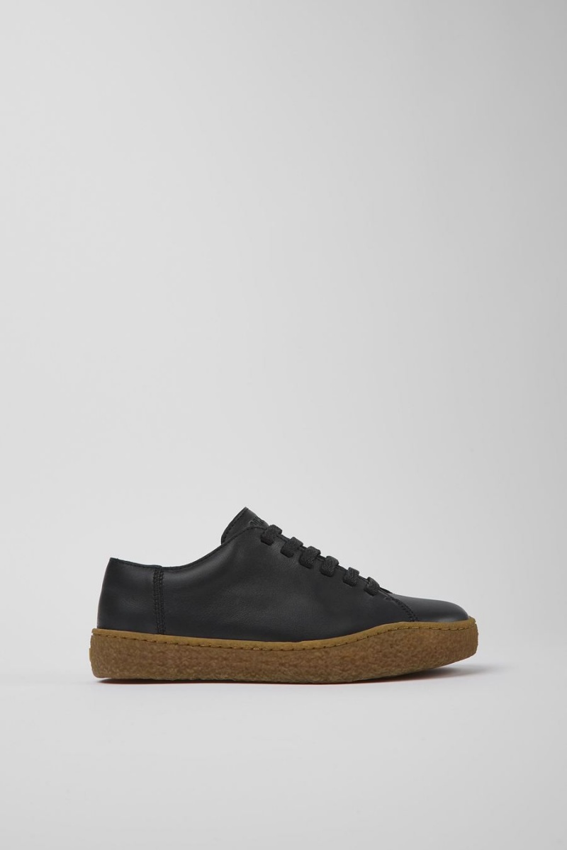 Black Women\'s Camper Peu Terreno Leather Sneakers | 5892103-QE