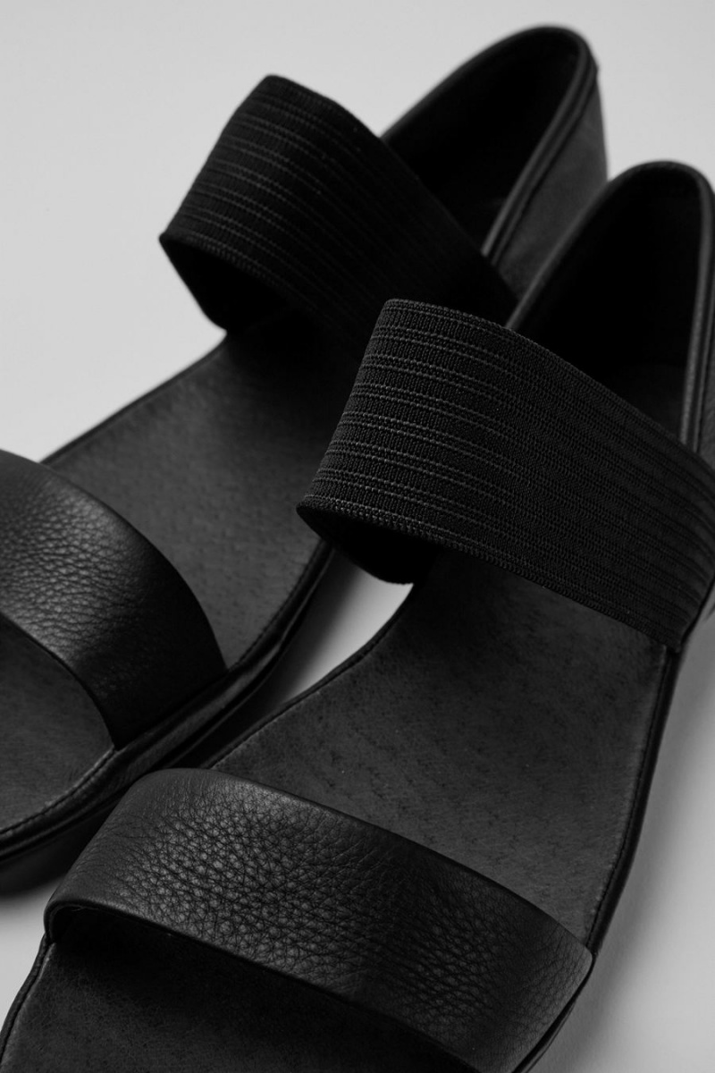 Black Women's Camper Right Sandals | 6912043-YC