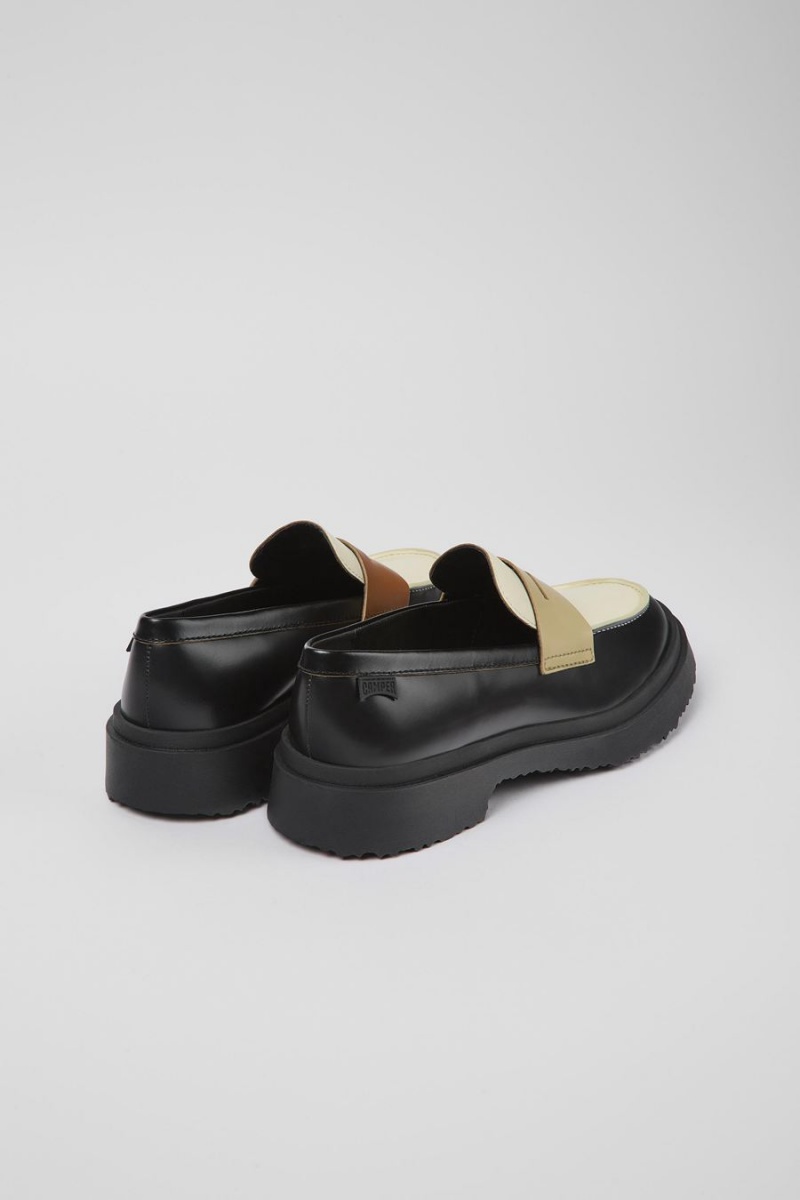 Black Women's Camper Twins Leather Loafers | 3104729-XS