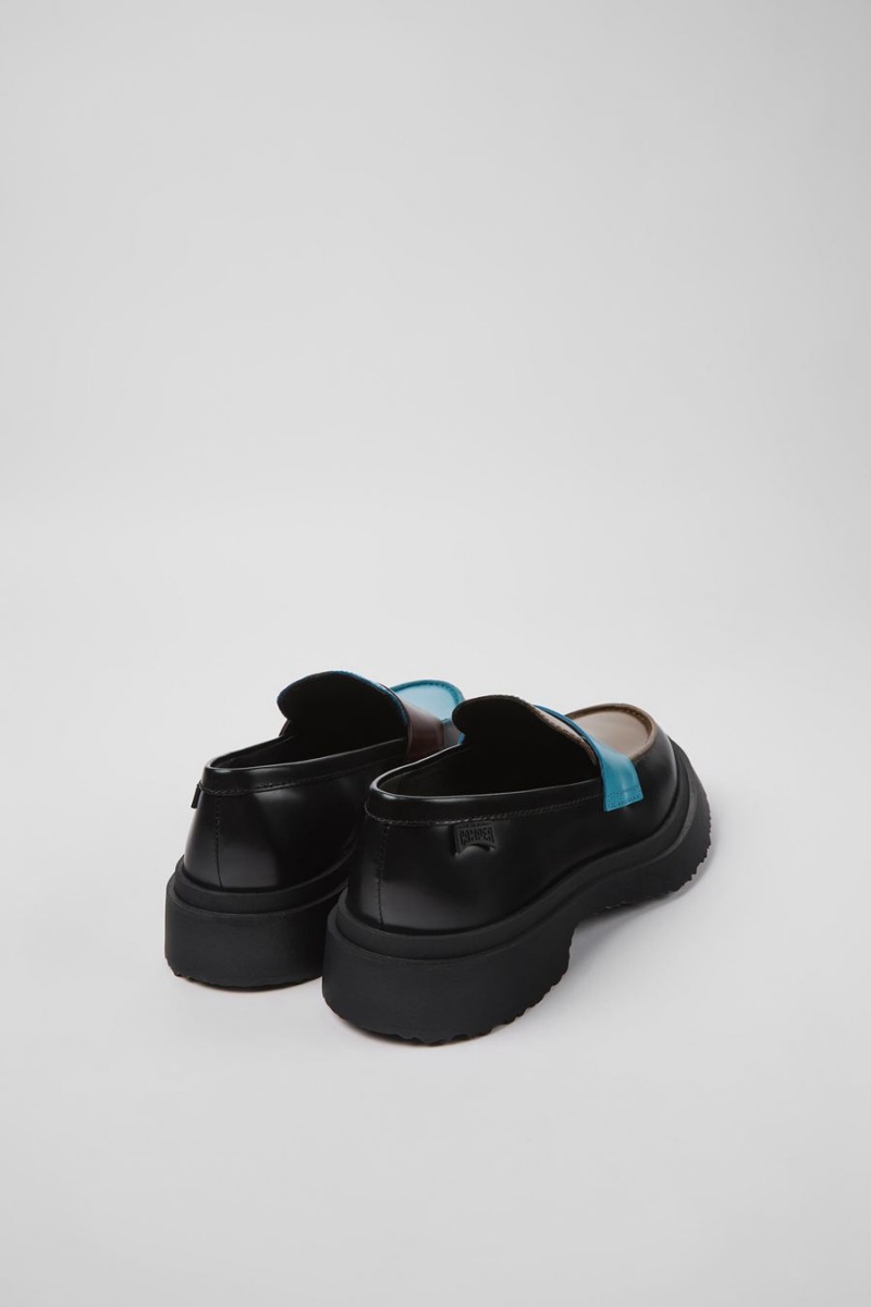 Black Women's Camper Twins Leather Loafers | 4198032-UA