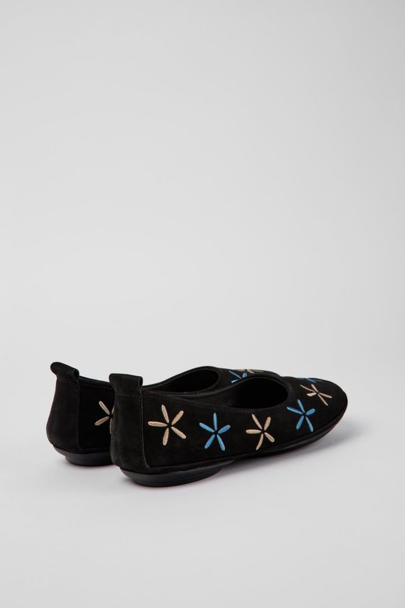 Black Women's Camper Twins Nubuck Ballerina | 6385104-FW