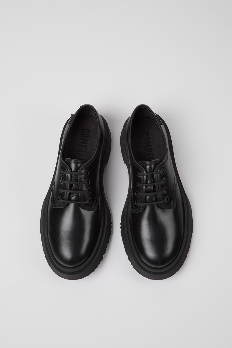 Black Women's Camper Walden Leather Lace up Slip On | 7650382-FH