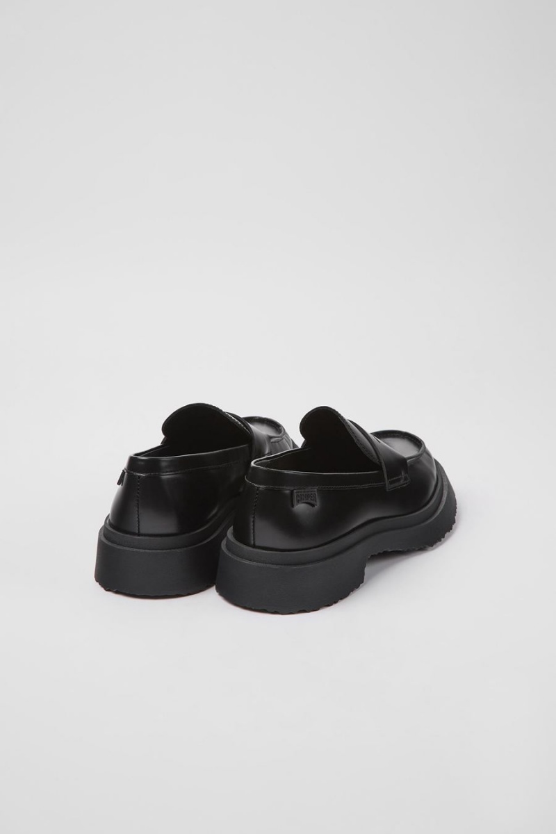 Black Women's Camper Walden Leather Loafers | 9086457-IQ