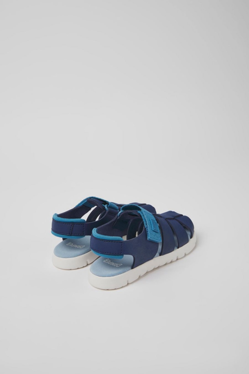 Blue Boys' Camper Oruga Leather Sandals | 2873965-JP