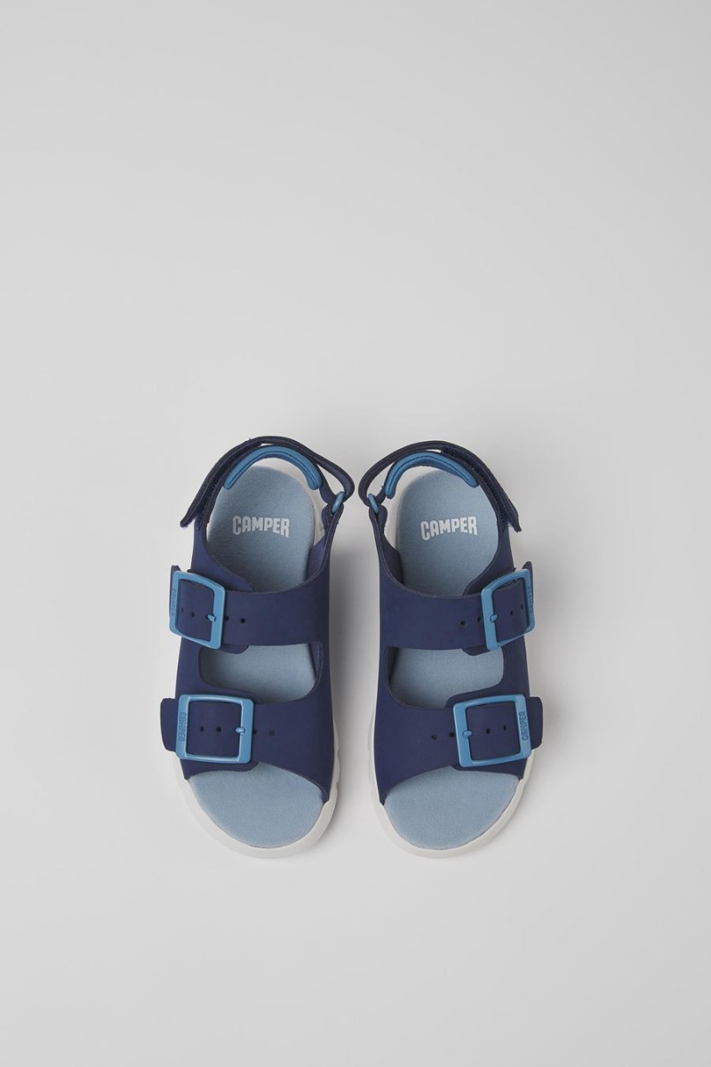 Blue Boys' Camper Oruga Leather Sandals | 1482093-ZU