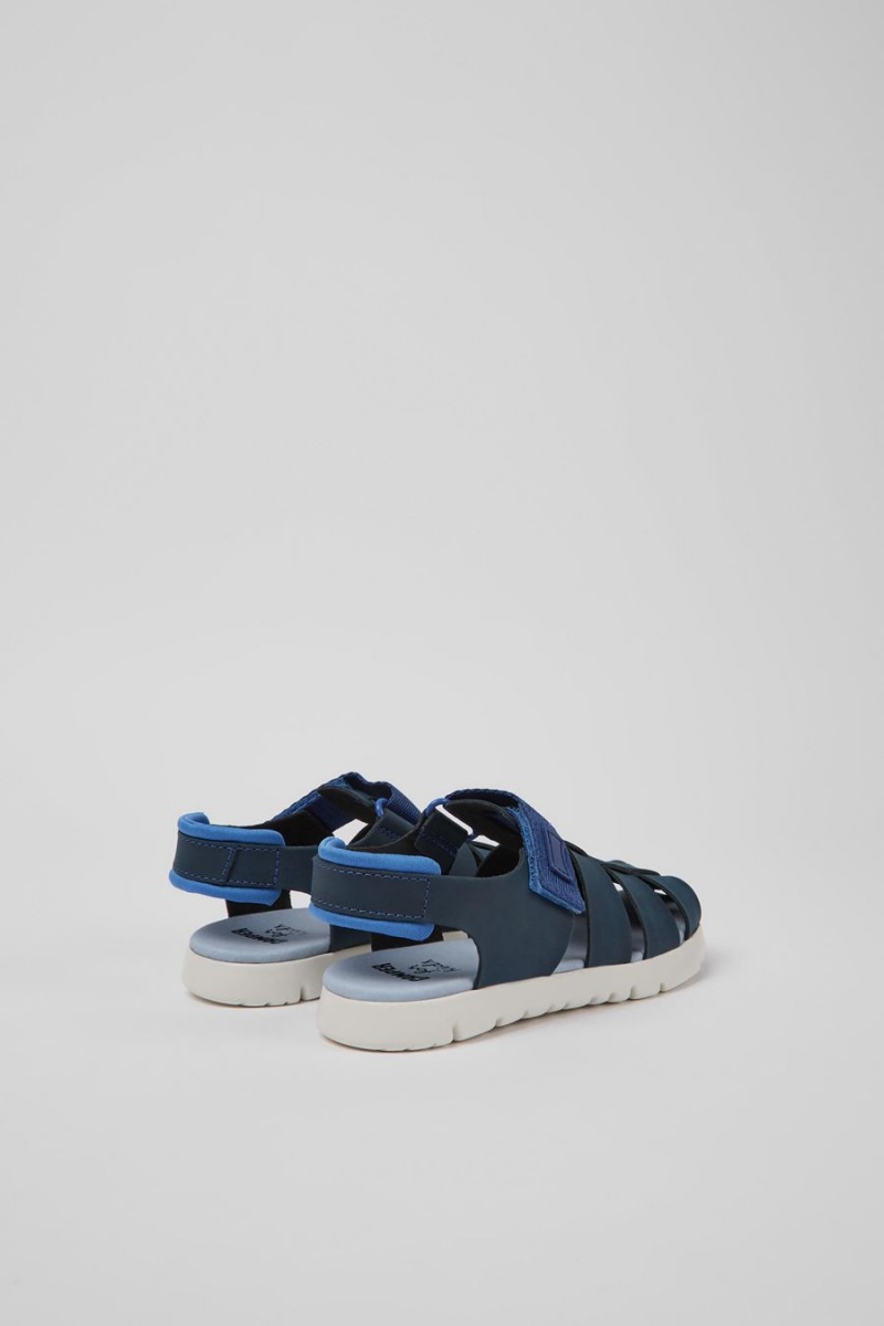 Blue Boys' Camper Oruga Leather Sandals | 4293657-ZO