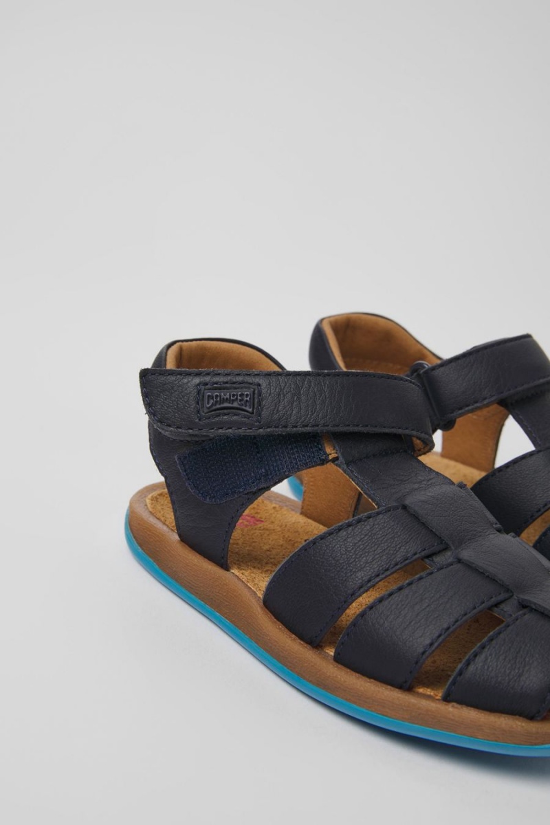 Blue Girls' Camper Bicho Leather Sandals | 0923147-CX