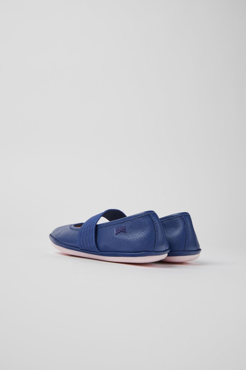 Blue Girls' Camper Right Leather Ballerina | 1965208-RX