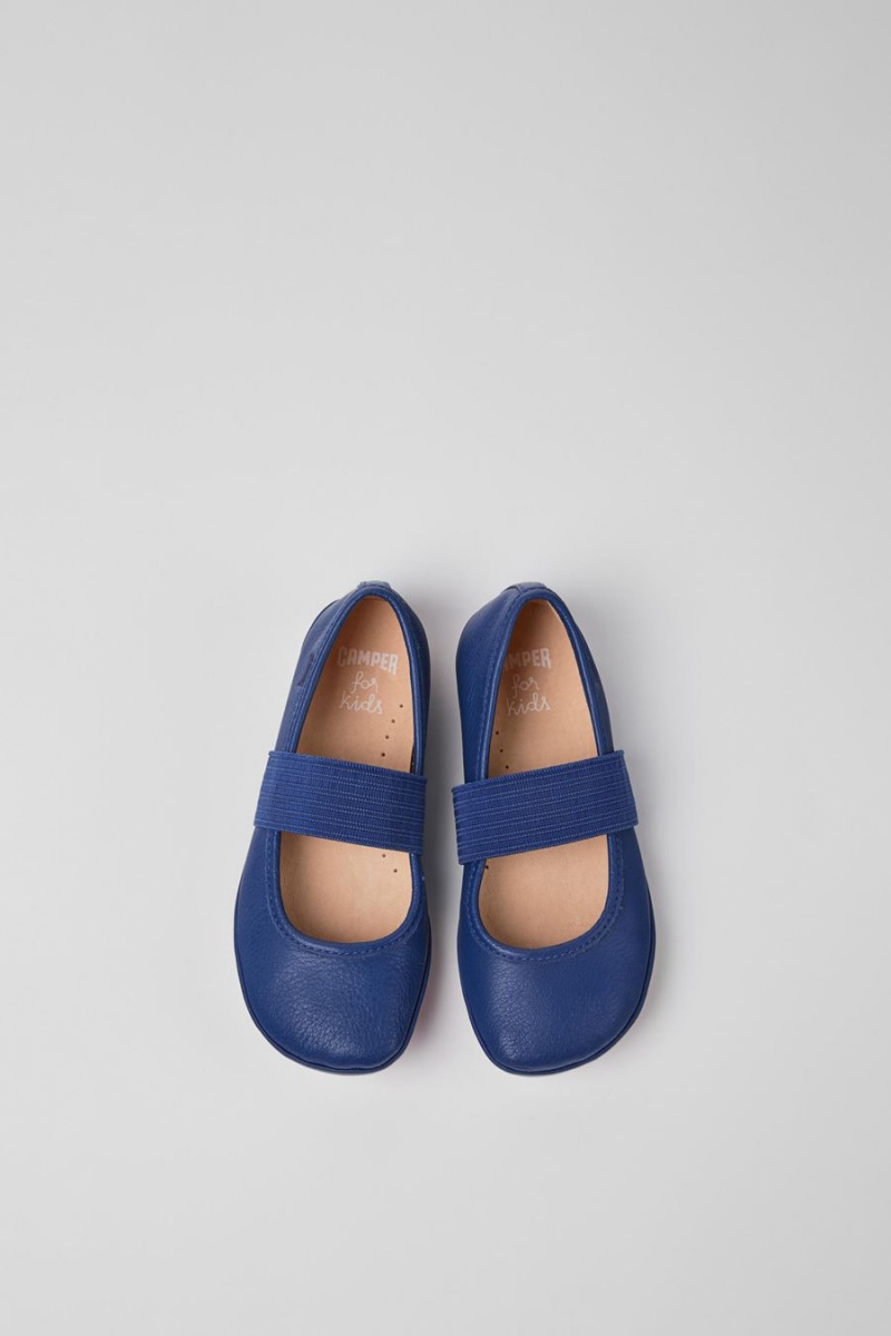 Blue Girls' Camper Right Leather Ballerina | 1965208-RX