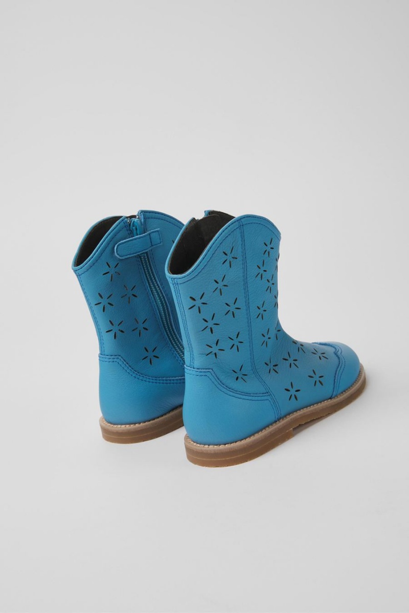 Blue Girls' Camper Savina Leather Boots | 3260184-IX