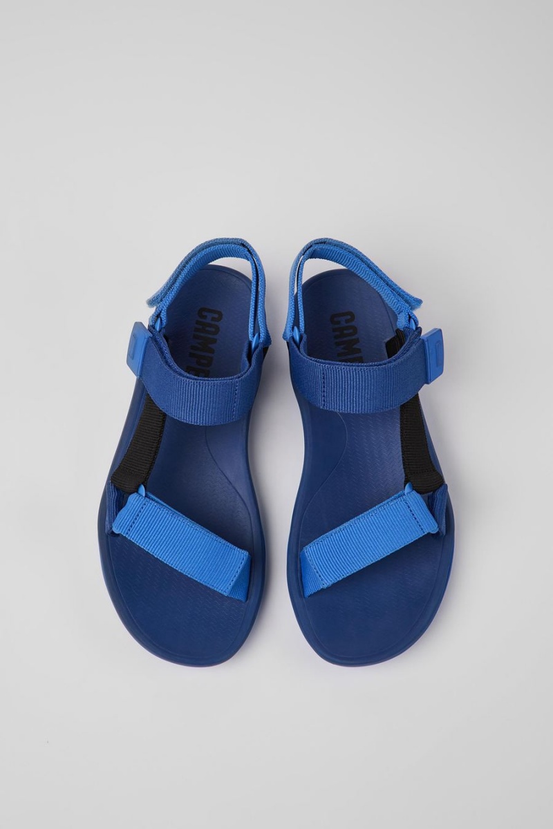 Blue Men's Camper Match Recycled Pet Sandals | 0896342-ZX