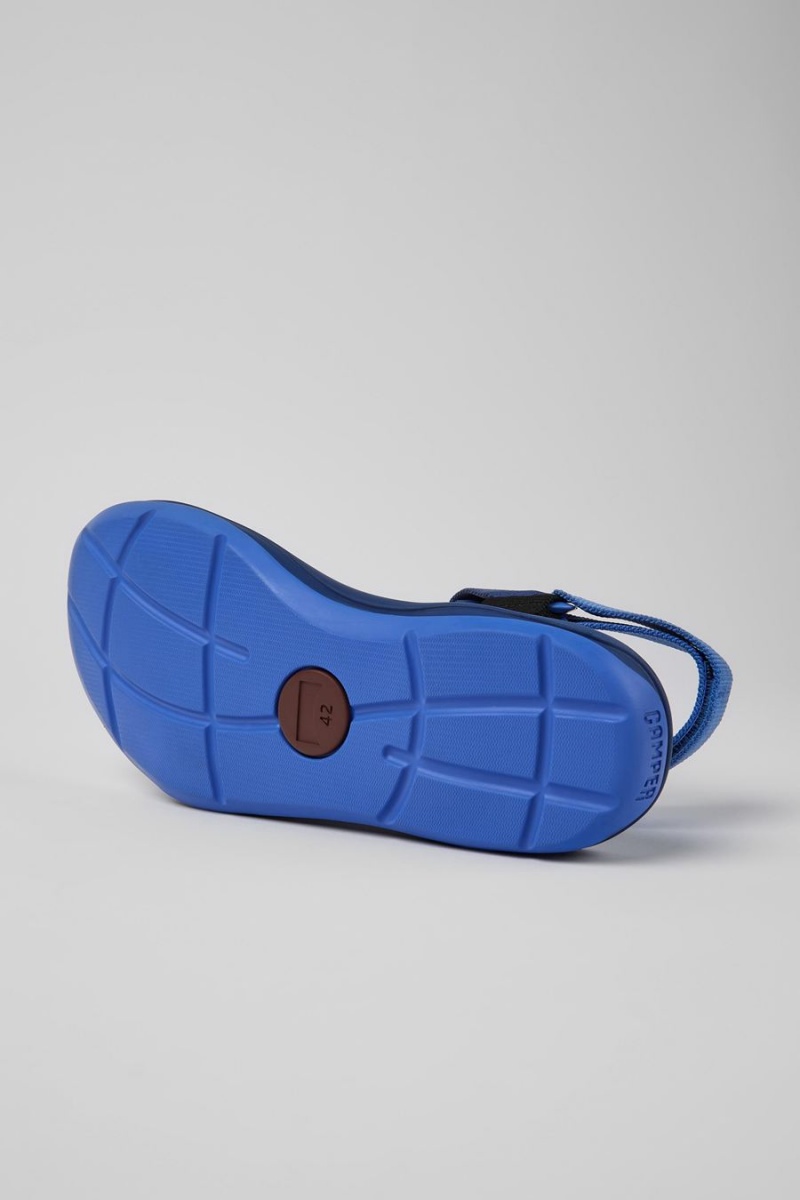 Blue Men's Camper Match Recycled Pet Sandals | 0896342-ZX