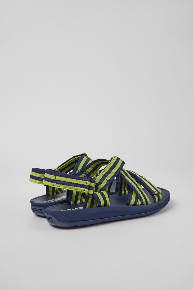 Blue Men's Camper Match Textile Sandals | 1720953-RP