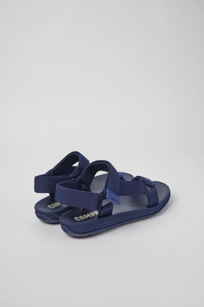 Blue Men's Camper Match Textile Sandals | 6934705-PI