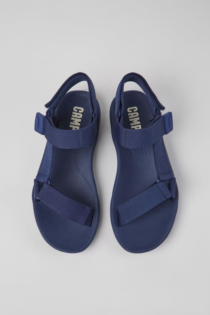 Blue Men's Camper Match Textile Sandals | 6934705-PI