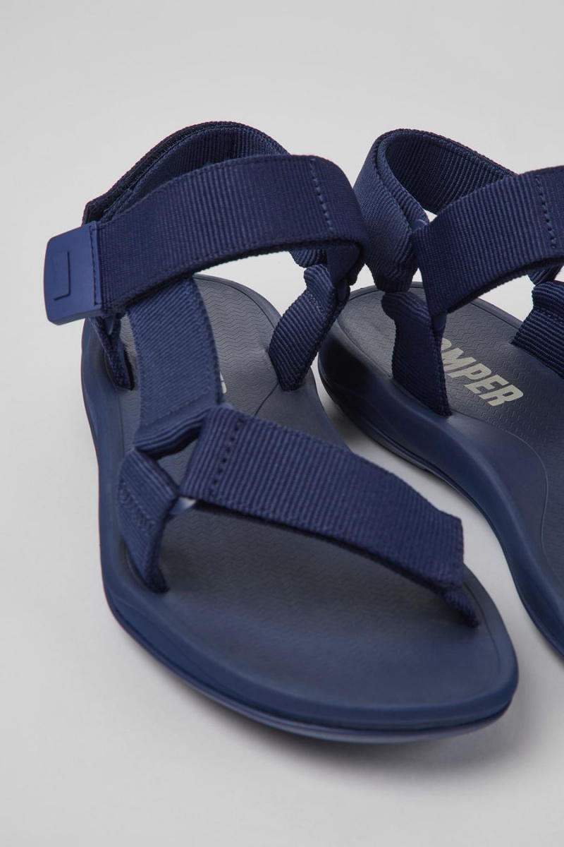 Blue Men's Camper Match Textile Sandals | 6934705-PI