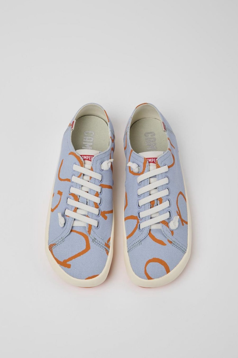 Blue Men's Camper Peu Rambla Printed Sneakers | 1965784-IC