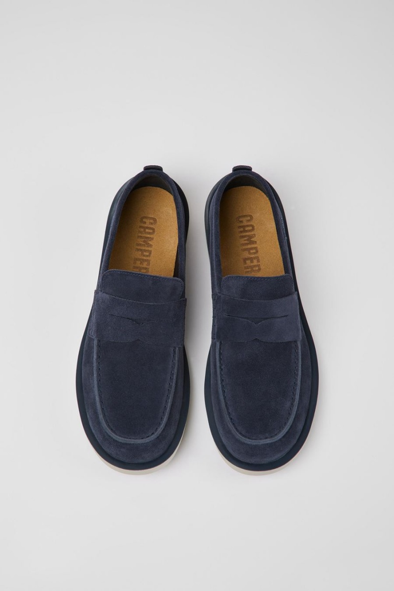 Blue Men's Camper Wagon Nubuck Slip On | 0358721-GH