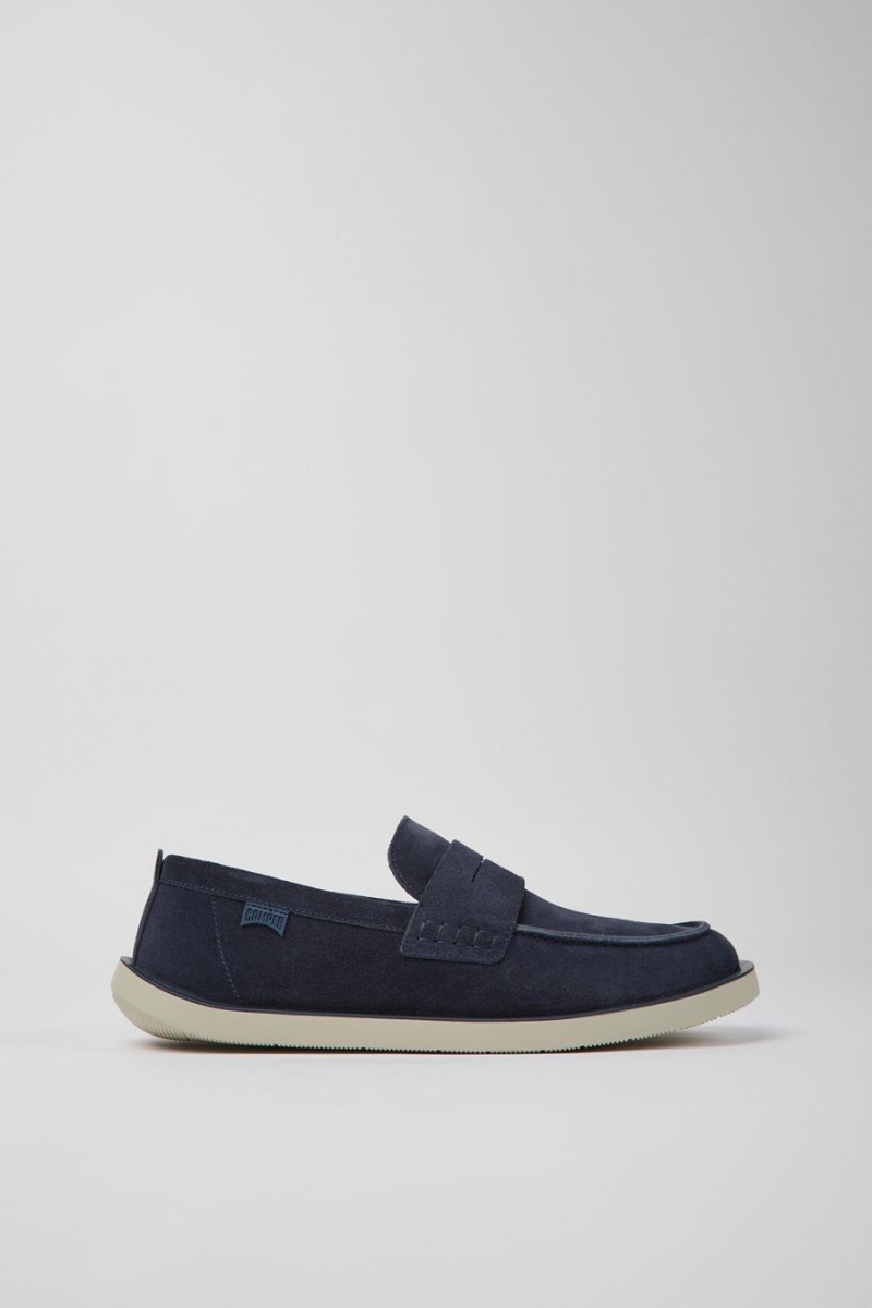 Blue Men\'s Camper Wagon Nubuck Slip On | 0358721-GH