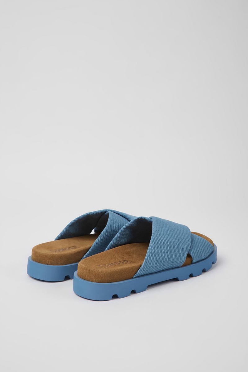 Blue Women's Camper Brutus Recycled Cotton Sandals | 9682741-BX