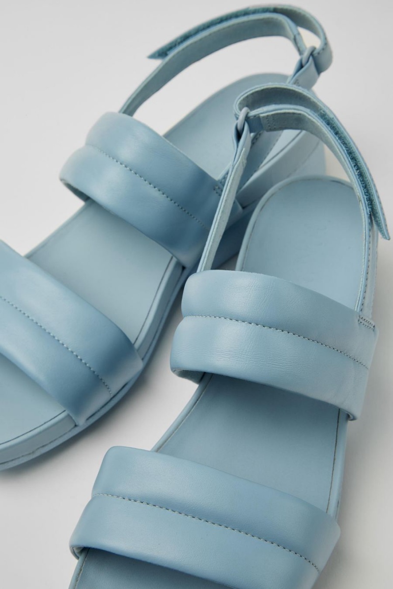 Blue Women's Camper Minikaah Leather Sandals | 0763185-SK