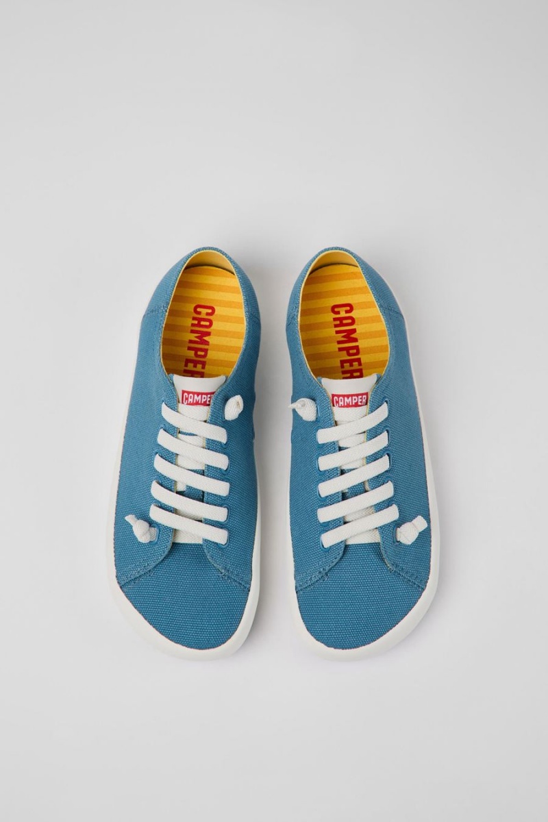 Blue Women's Camper Peu Rambla Textile Sneakers | 0582497-ZY