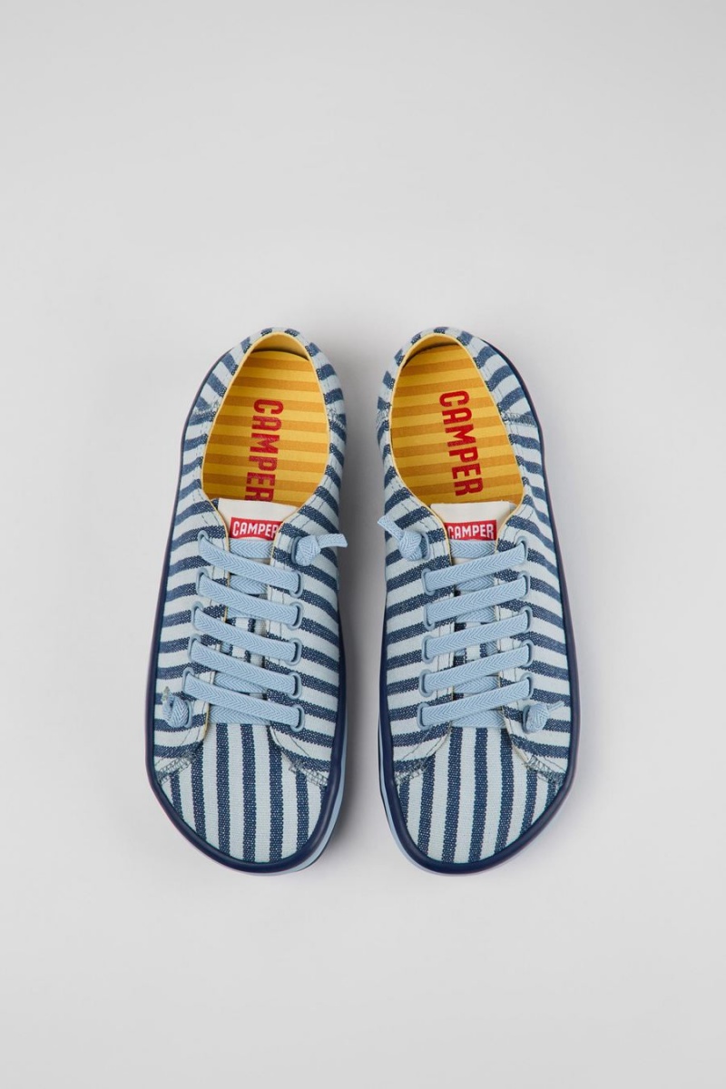 Blue Women's Camper Peu Rambla Textile Sneakers | 0382476-KY